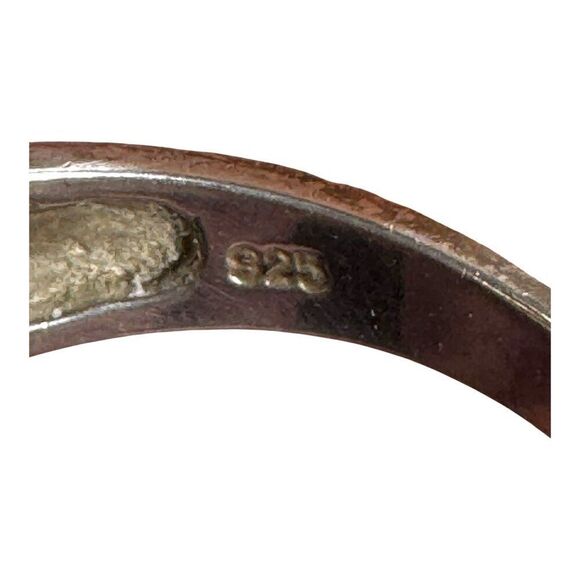 Vintage Larimar ZigZag Sterling Silver 925 Blue Stone Inlay Ring Size 7 Artisan - Picture 4 of 6